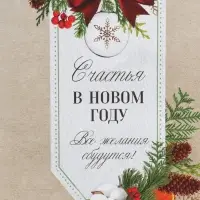 Пакет подарочный без ручек &laquo;Все желания сбудутся&raquo;, 10&times;19.5&times;7 см, Новый год