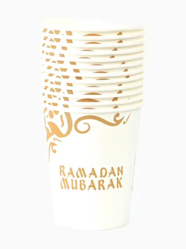 МП Набор бумжаной посуды &laquo;Ramadan Mubarak&raquo;, белый, 12 персон
