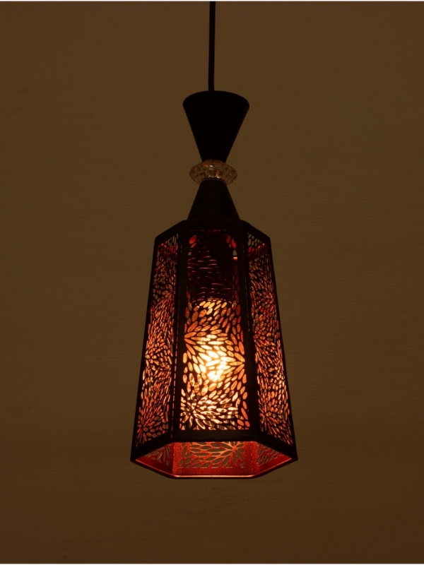 Светильник "Цветы" 1х40Вт Е27 черный 15х15х35+100см