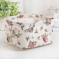 Корзина для хранения с ручками &laquo;Цветы&raquo;, 20,5&times;16,5см, прямоугольный