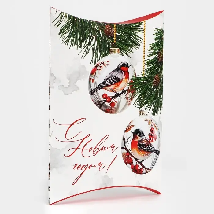 Коробка новогодняя складная фигурная &laquo;Снегири&raquo;, 26 х 19 х 4 см