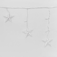 Гирлянда &laquo;Бахрома-арка&raquo; 2.5 &times; 1.2 м с насадками &laquo;Звёзды&raquo;, IP20, прозрачная нить, 136 LED, свечение мульти, 8 режимов, 220 В