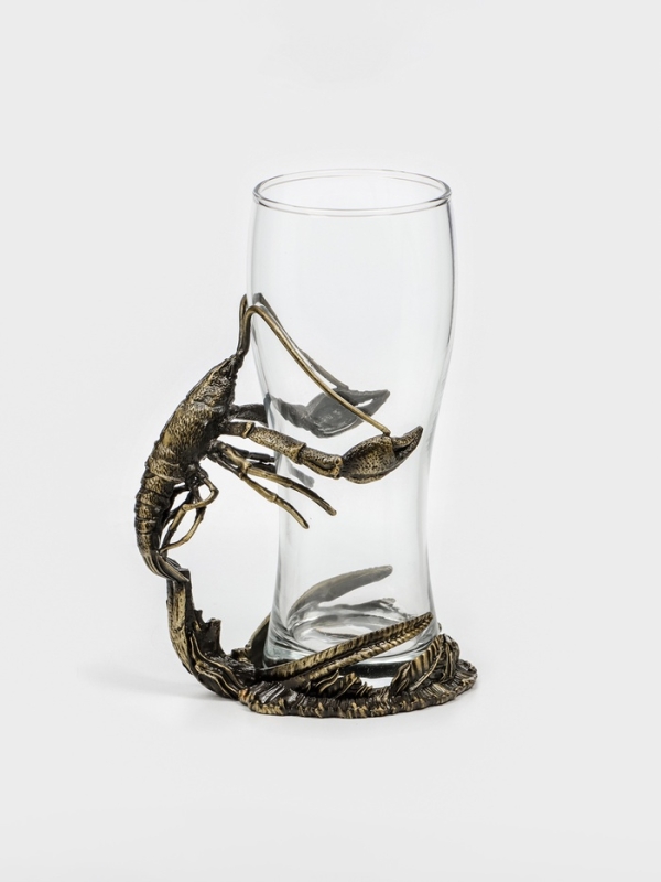 Бокал для пива "Рак",  9.2 х 18.5, мельхиор
