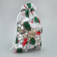 Мешочек подарочный органза &laquo;Елочки&raquo;, 16 х 24 см +/- 1.5 см