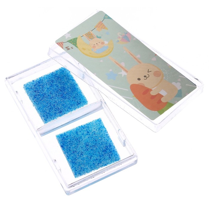 Печать цветная &laquo;Зайка&raquo;, набор 3 шт., ролик-печать с 2 насадками, штемпельная подушка