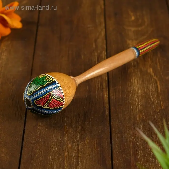 Сувенирный музыкальный инструмент "Маракас" 22,5х5х5 см МИКС цветов
