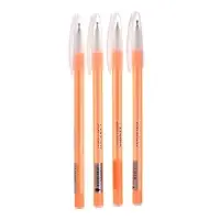 Набор канцелярский 10 предметов (Пенал-тубус 65&times;210 мм, ручки 4 штуки цвет синий, линейка 15 см, точилка, карандаш 2 штуки, текстовыделитель), персиковый