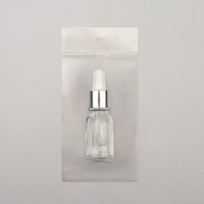 Бутылочка для хранения, с пипеткой, 10 мл, цвет серебристый/белый