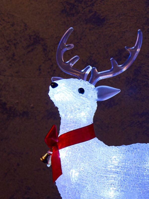 Светодиодная фигура &laquo;Олененок&raquo; 25 &times; 13 см, акрил, 20 LED, батарейки ААх2 (не в комплекте), свечение белое