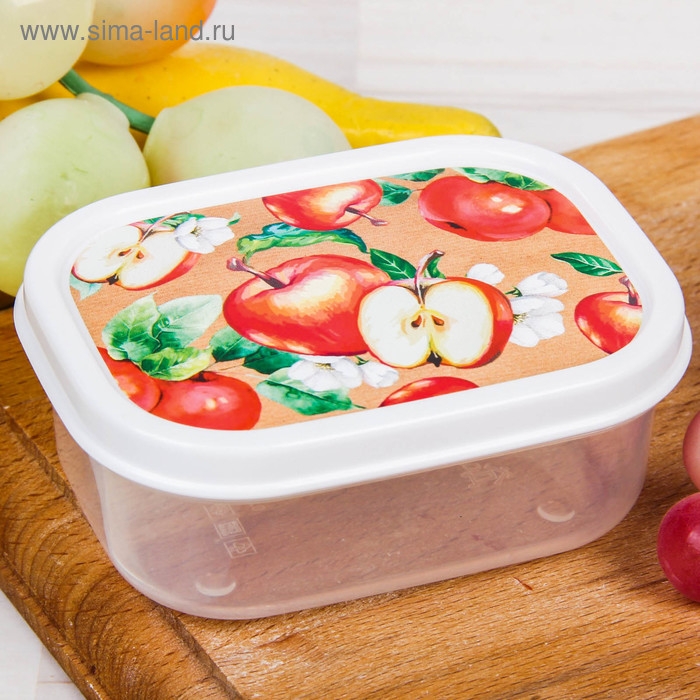Ланч-бокс прямоугольный FoodVibes &laquo;Сочные яблоки&raquo;, 150 мл