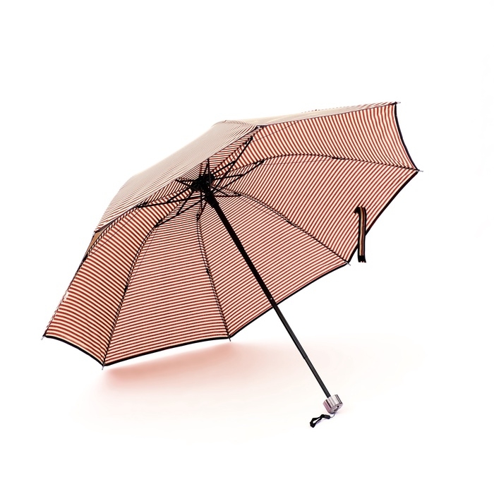 Зонт механический &laquo;Полосы&raquo;, эпонж, 4 сложения, 8 спиц, R = 50/57 см, D = 114 см, цвет МИКС