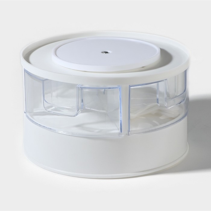 Органайзер для специй вращающийся, 4 ячейки, 2-х ярусный, 23&times;13,5 см, цвет белый