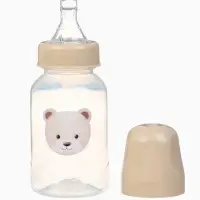 Новогодняя бутылочка для кормления &laquo;Bear&raquo; 150 мл, цилиндр, бежевый Mum&Baby
