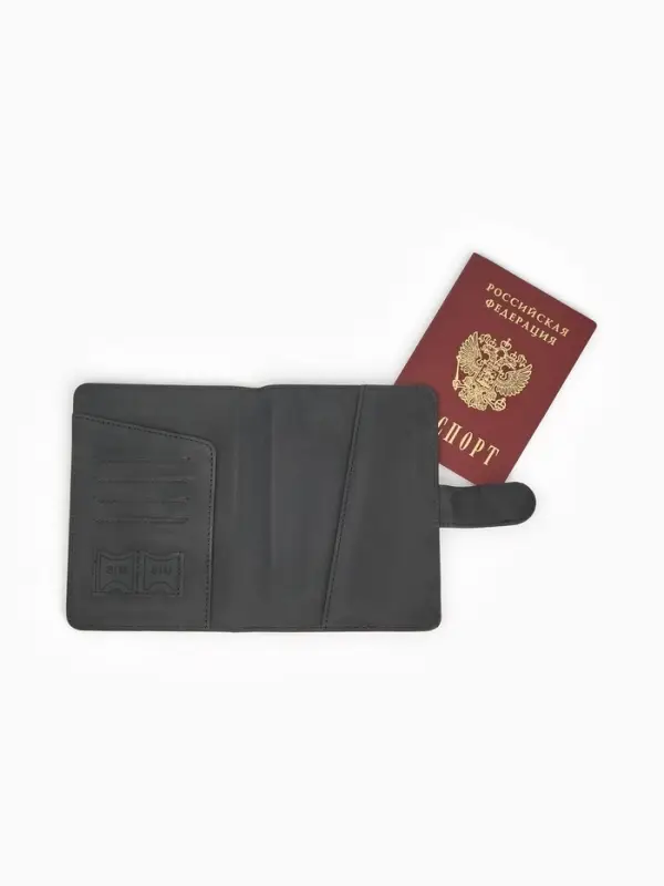 Обложка на паспорт с магнитным держателем &laquo;Герб&raquo;, искусственная кожа