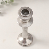 Подсвечник полистоун на 1 свечу "Медичи" серебро 6,5х6,5х20,5 см