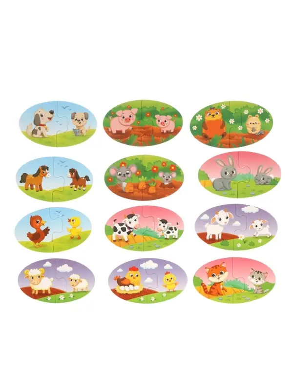 Large DUO puzzle, Mommy and baby, learning the colors