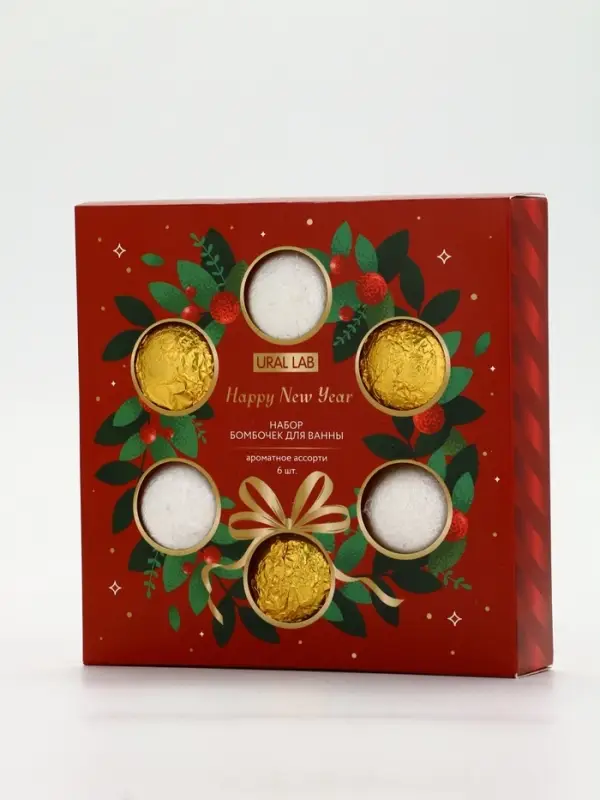 URAL LAB Винтер Мэлоди Набор бурлящих шаров, 6х40 гр, красный