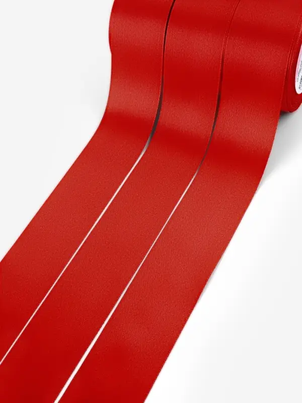 Набор лент атласных (3шт) 50мм*25&plusmn;1ярд(23м&plusmn;1м)  №26 красный ВБ АУ