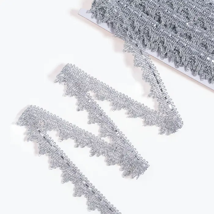 Тесьма серебристая, 2,7 см, в рулоне 10 м