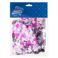 Конфетти &laquo;Круг&raquo; розовый МИКС, металлик, 1 см, 50 г