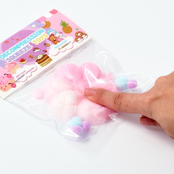 Сквиш антистресс - игрушка &laquo;Таба лапка&raquo;, с пушистой посыпкой, МИКС