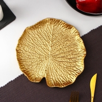 Блюдо для фруктов Доляна &laquo;Кувшинка&raquo;, 20&times;19 см, цвет золотой