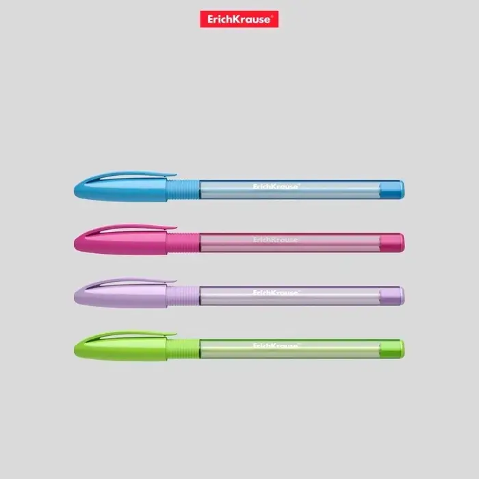 Ручка шариковая ErichKrause U-109 Spring Stick&Grip, узел 1.0 мм, чернила синие, резиновый держатель, супермягкое письмо, длина линии письма 1000 метров