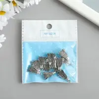 Металлический элемент, декоративная подвеска &laquo;Арт Узор. Кисточка&raquo;, серебро, 2&times;1.2 см