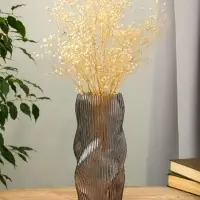 Ваза стекло настольная "Венди" 29х12х10 см, серый