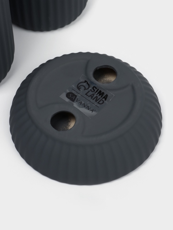 Набор для ванной "Лайн" 4 предмета (дозатор для мыла, стакан, 2 стакана,  мыльница)