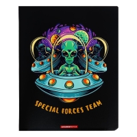 Тетрадь 48 листов в клетку "Гуманоид", обложка мелованный картон, выборочный УФ-лак, конгреф, МИКС