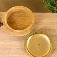 Конфетница с крышкой "Щербет" алюминиевая с манговым деревом 19х19х12 см