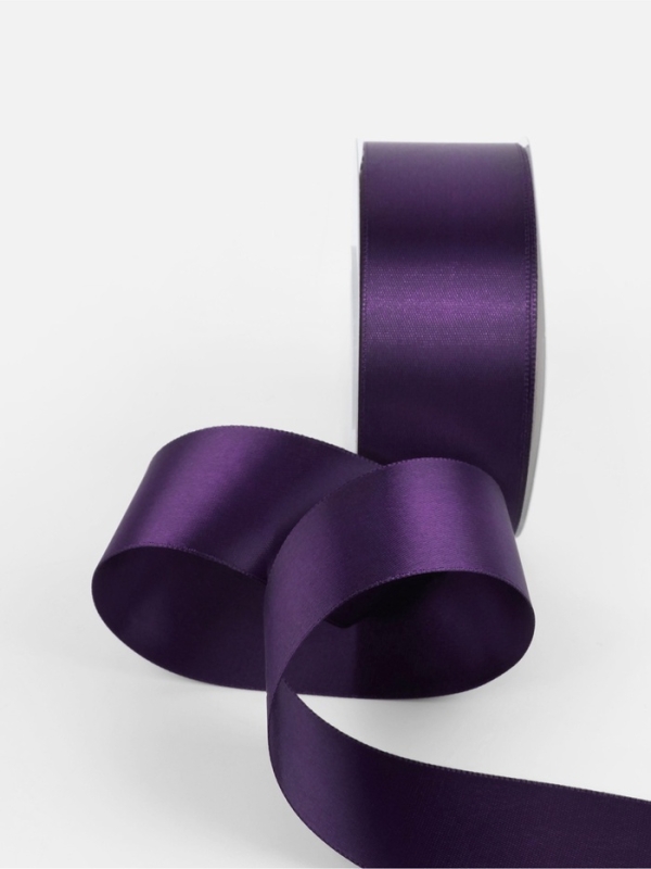 Лента атласная двухсторонняя №476 38мм*25&plusmn;1м виноградный TR