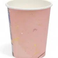 Набор стаканов мрамор розовый 250 мл (10 шт)