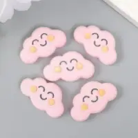 Декор для творчества бархатное напыление "Облачко-смайл" 0,6х1,5х2,7 см