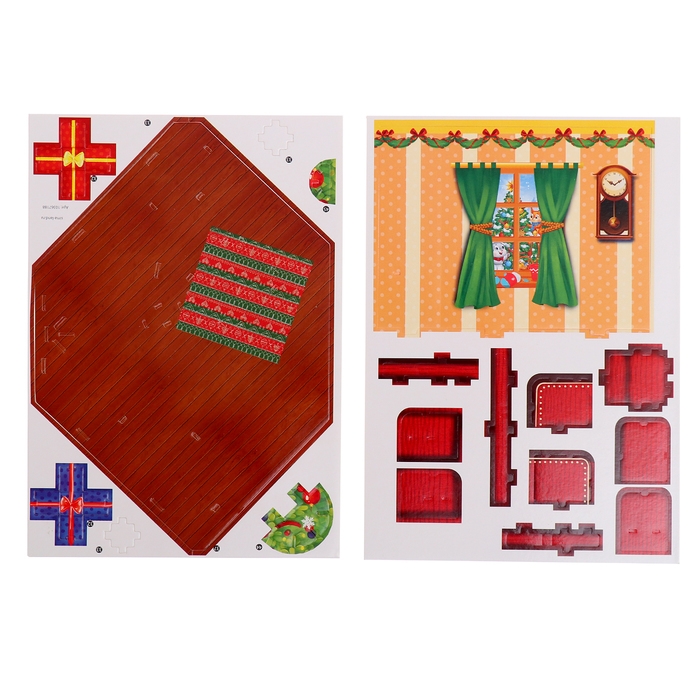 3D Конструктор &laquo;Новогодние истории&raquo;, с гирляндой, 62 детали