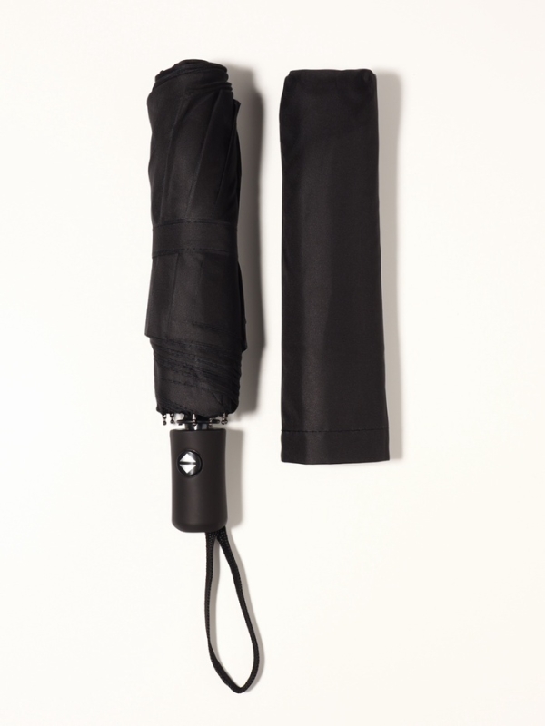 Зонт автоматический &laquo;Black&raquo;, 3 сложения, 8 спиц, R = 48 см, цвет чёрный