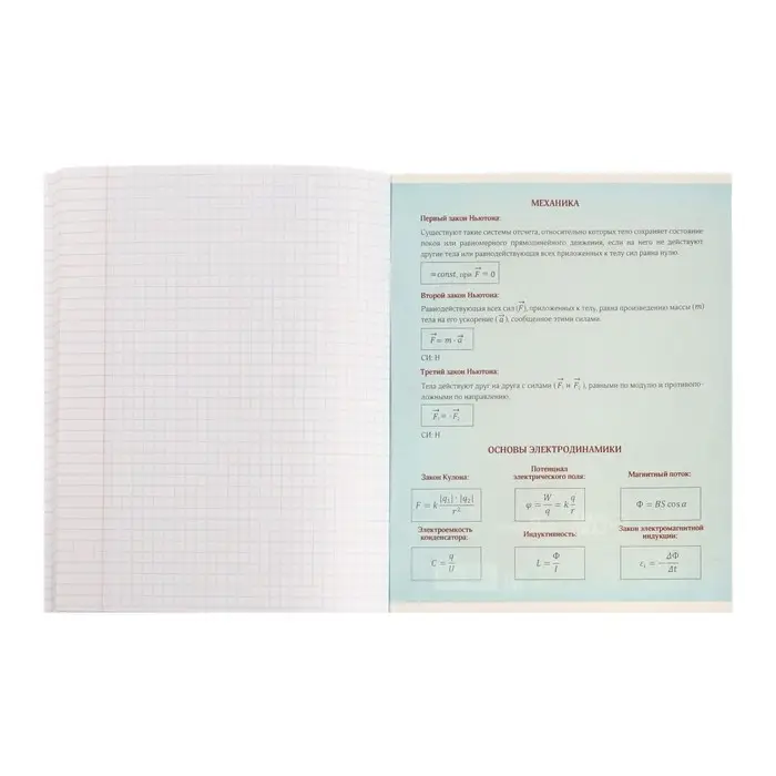 Тетрадь предметная Calligrata &laquo;На Чёрном&raquo;, 48 листов в клетку Физика, со справочным материалом, обложка мелованный картон, УФ-лак, блок офсет