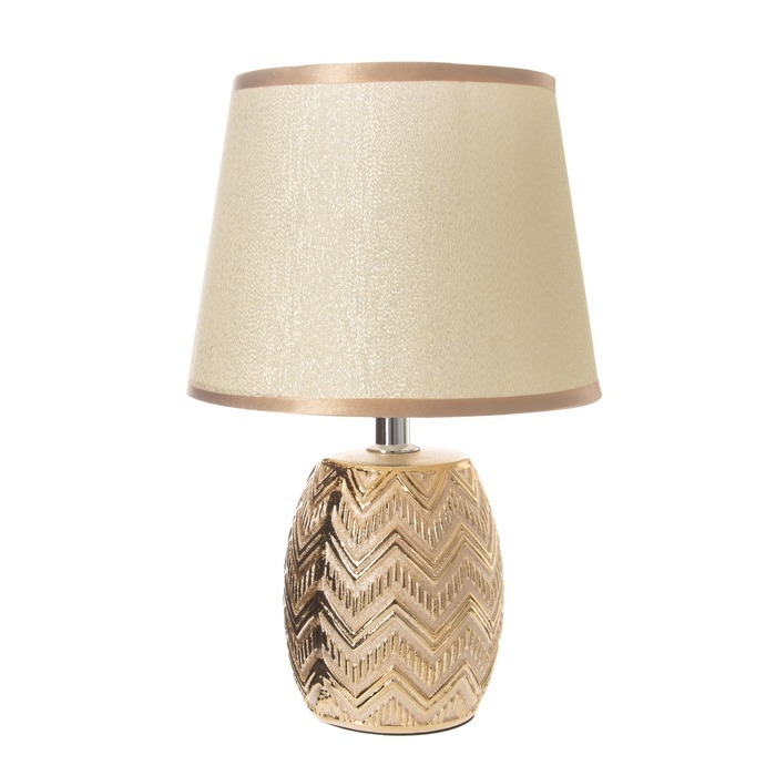 Настольная лампа с абажуром RISALUX &laquo;Галс&raquo;, Е14, 40 Вт, золото, 18&times;18&times;28 см