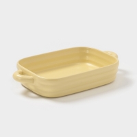 Форма для запекания Доляна &laquo;Зефир&raquo;, 32&times;19&times;6 см, прямоугольная, керамика, жёлтая