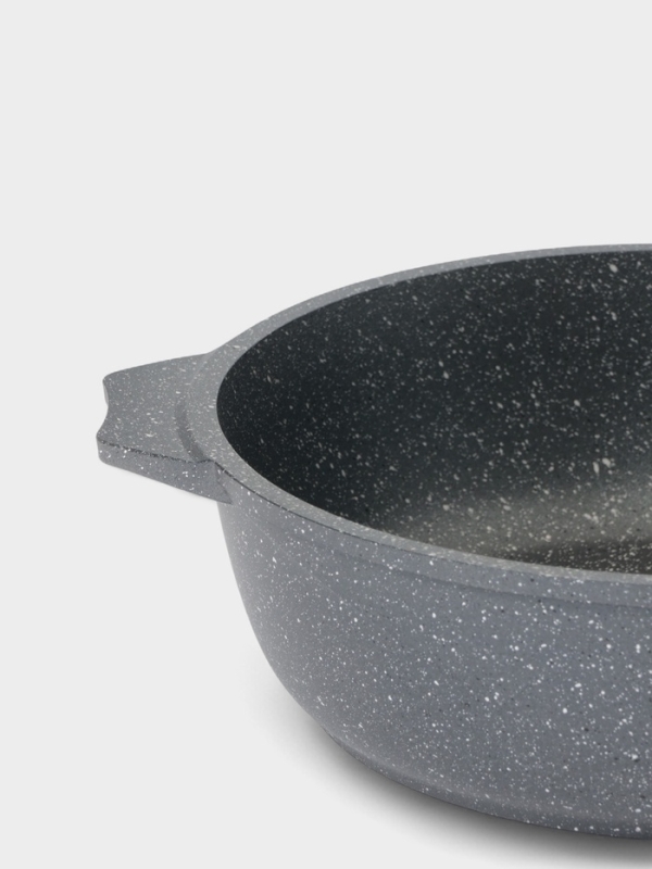 Жаровня Мечта &laquo;Гранит&raquo;, 3 л, d=26 см, h=8 см, антипригарное покрытие, стеклянная крышка, серая