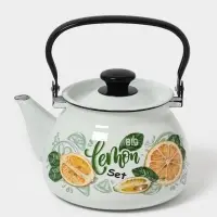 Чайник сферич. с мет.р. 3л (белая)Лимонный сет