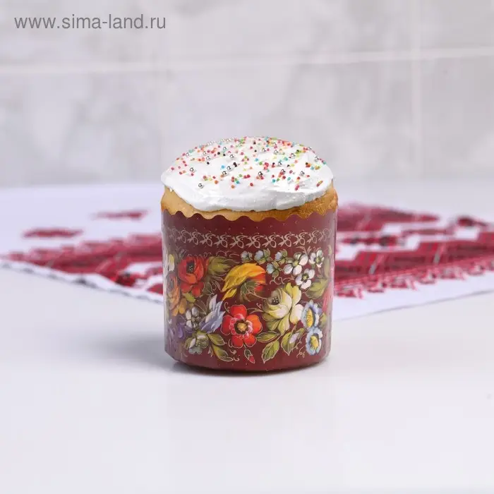 Форма бумажная для кулича &laquo;Жостово&raquo;, 7&times;6 см, МИКС