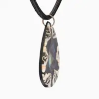 Кулон "Капля" ракушка 25,5 см, цв. чёрно-белый