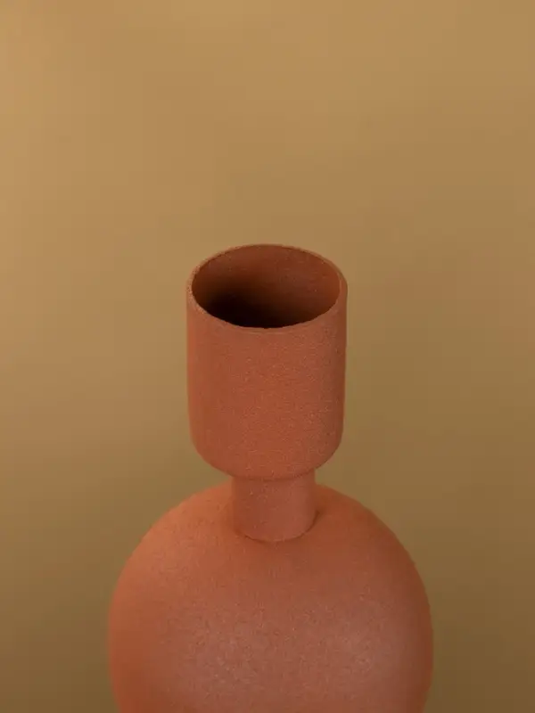 Подсвечник на 1 свечу текстурный "Терракотовый" с 3 сферами 10х10х25 см