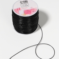 Нить для плетения 100&plusmn;1м d0,8мм эластичная силикон чёрный АУ