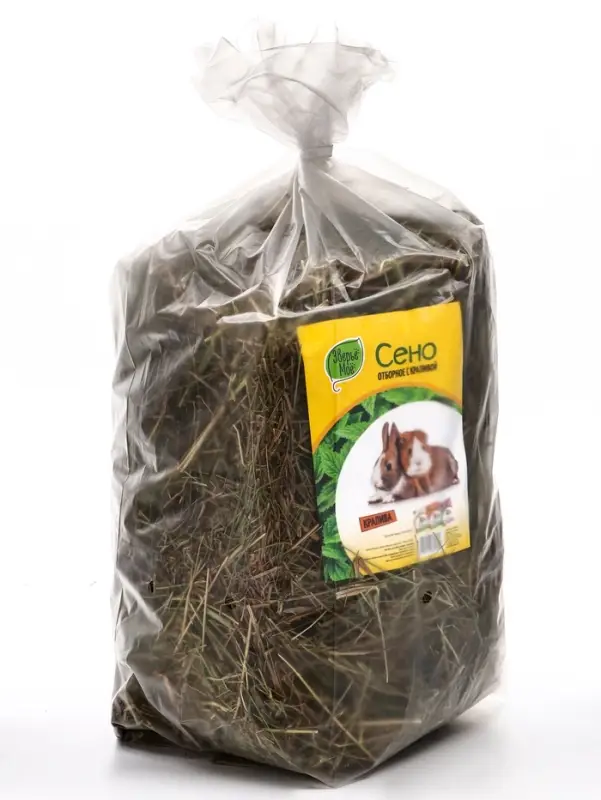 Сено луговое &laquo;Зверьё Моё&raquo;, отборное, ароматное, зеленое, без пыли, крапива, 500 г