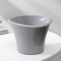 Кашпо для цветов со вставкой &laquo;Лагуна&raquo;, 600 мл, d=13 см, h=9 см, цвет серый