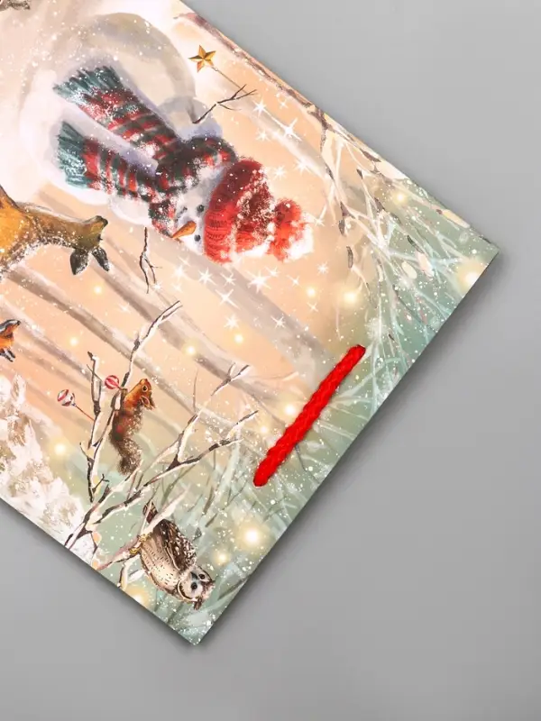 Пакет подарочный новогодний ламинированный, &laquo;Встреча друзей &raquo; , 18&times;10&times;22.3 см