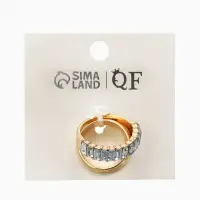 Набор колец 3 шт "Новый стиль" дорожка, размер МИКС, цвет белый в золоте